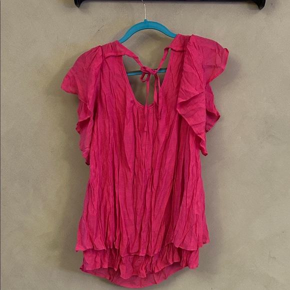 Umgee Fuchsia Ruffled Blouse - Picture 3 of 3